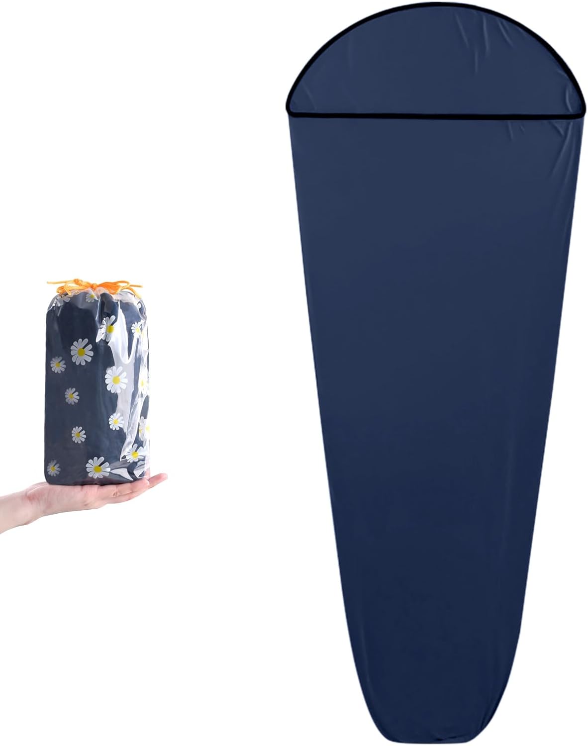 Insulated Sleeping Bag Liner, Mummy Sleeping Bag Liner Adult Sleep Sack Travel Sheets Camping Sheet Single Size 78.74" x 31.5" for Hotels Hostels Backpacking Hiking