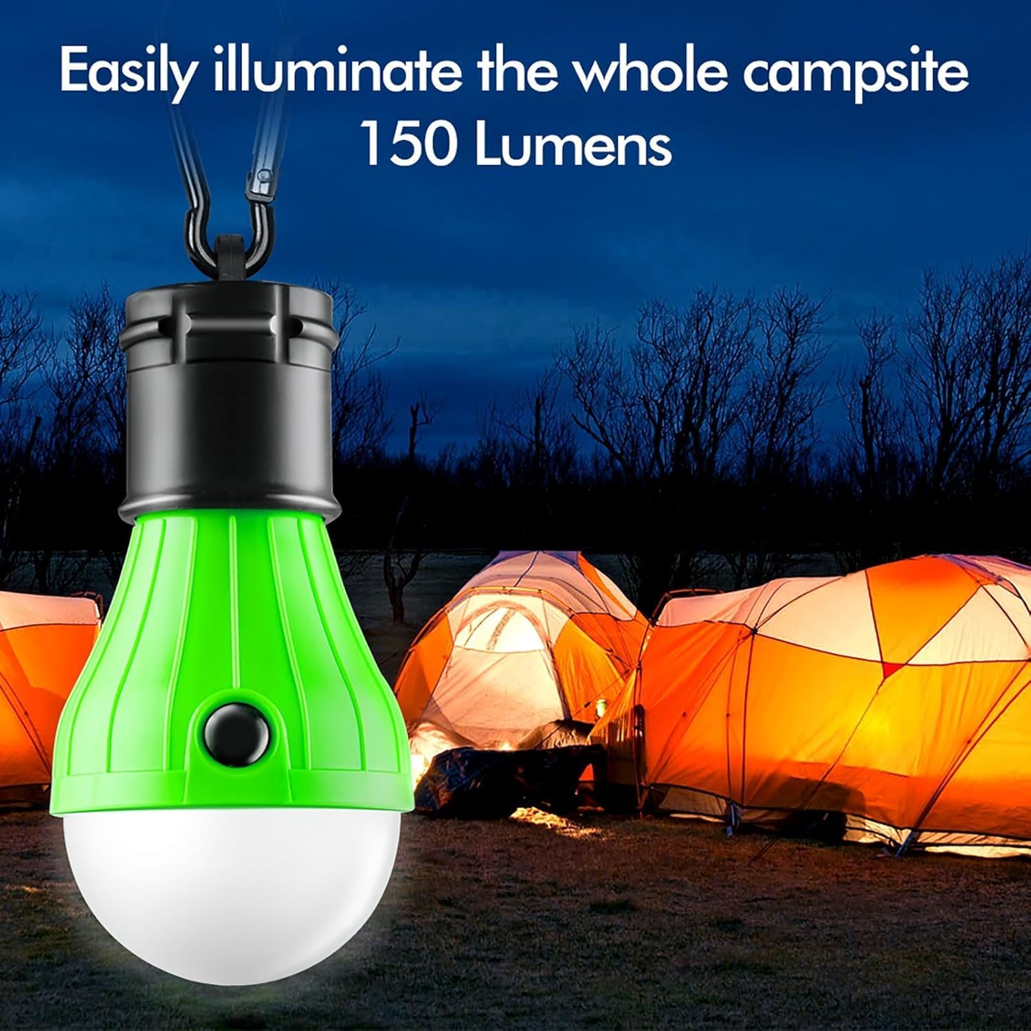 Tent Lamp 4 Packs Portable LED Tent Lights Clip Hook Hurricane Emergency Lights LED Camping Lights Bulb Camping Lanterns Camping Equipment for Camping Hiking Backpacking Outage - Image 2